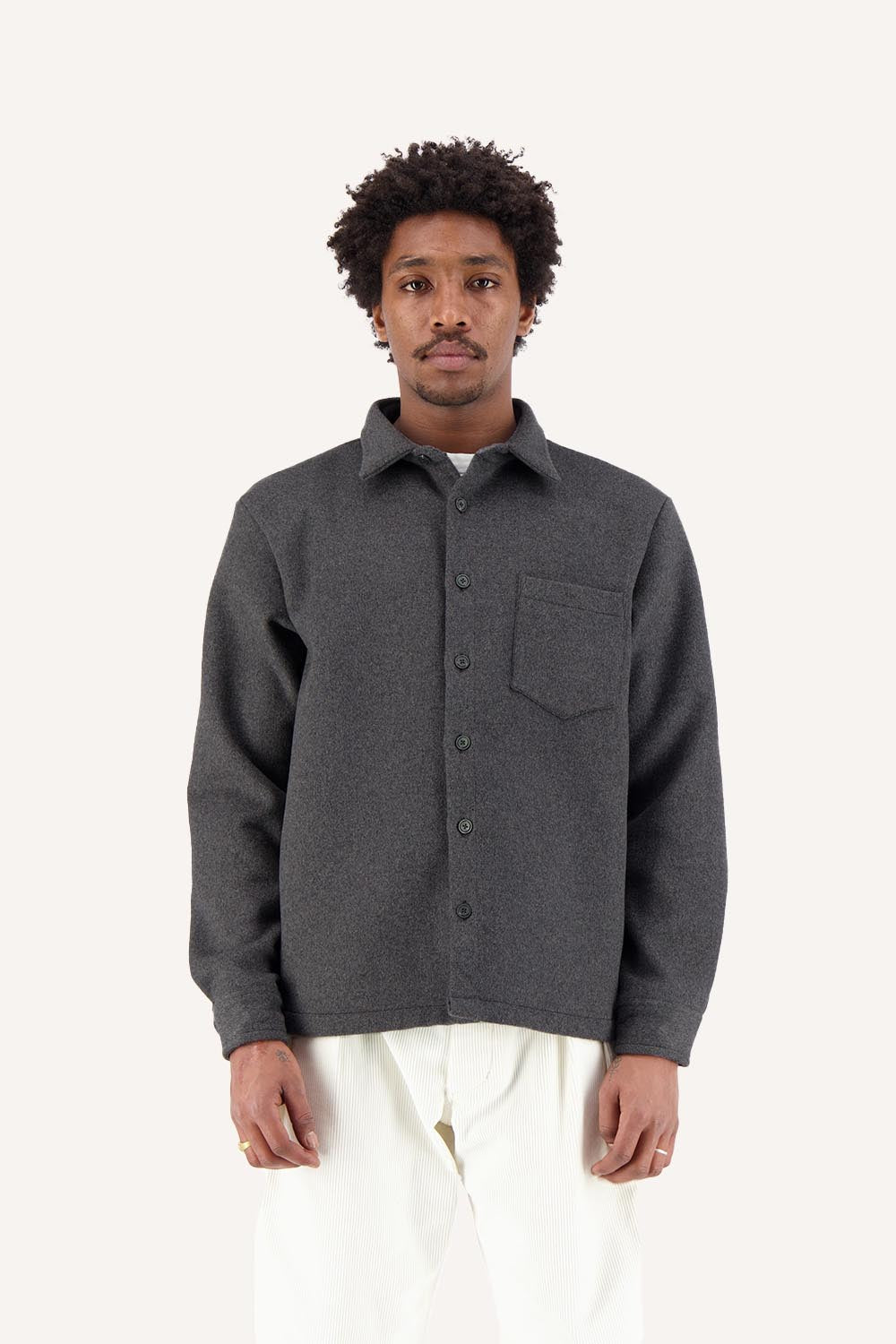 Surchemise en laine ÉPURE unie