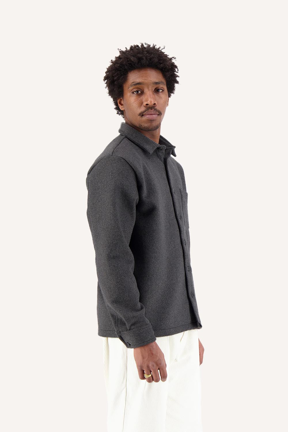 Surchemise en laine ÉPURE unie