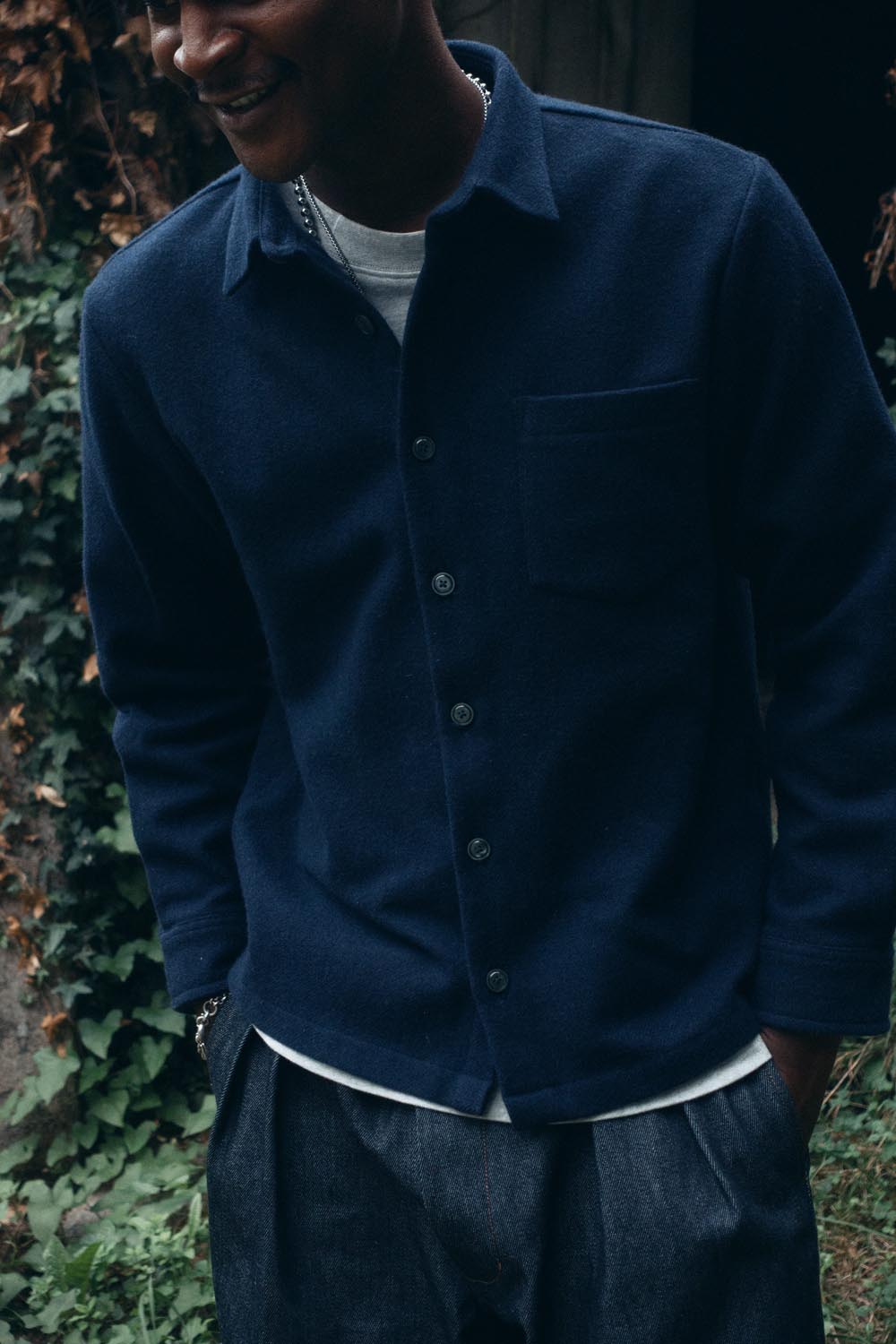 Surchemise en laine ÉPURE unie