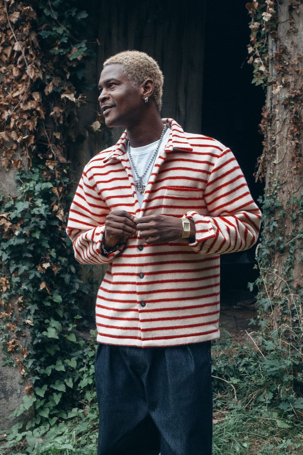 ÉPURE striped overshirt