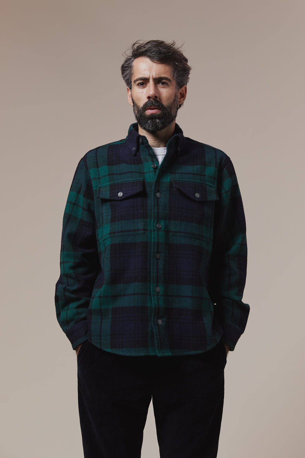 Casual wool overshirt