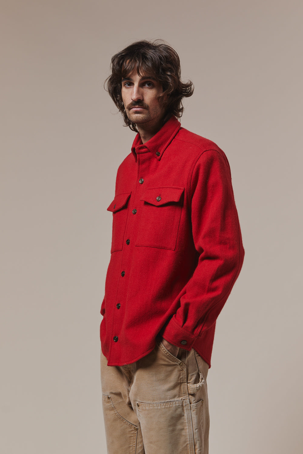 Casual wool overshirt