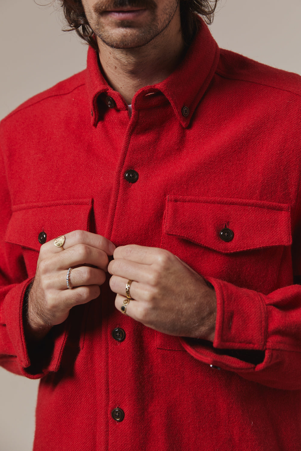 Casual wool overshirt
