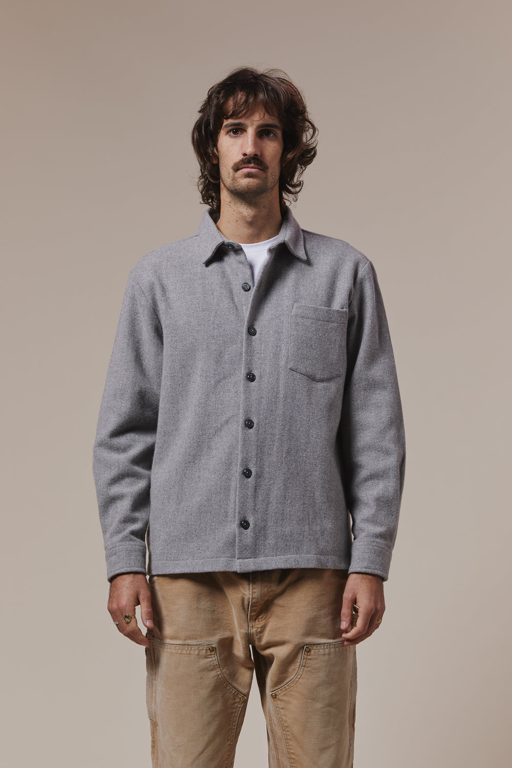 Surchemise en laine ÉPURE unie