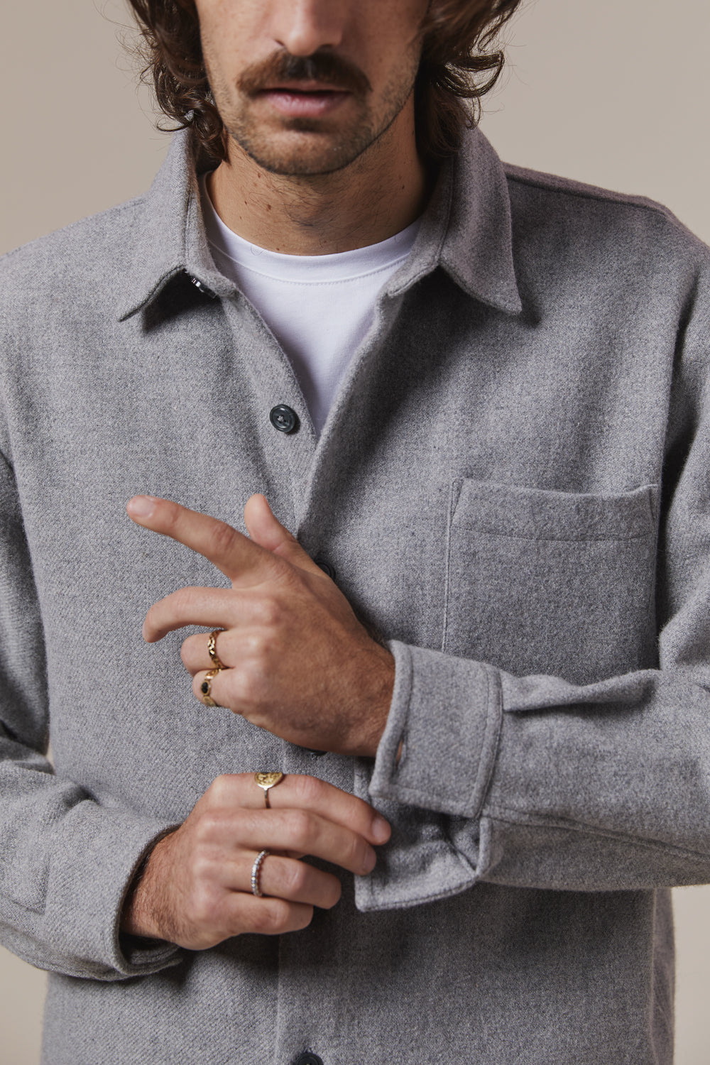 Plain EPURE wool overshirt
