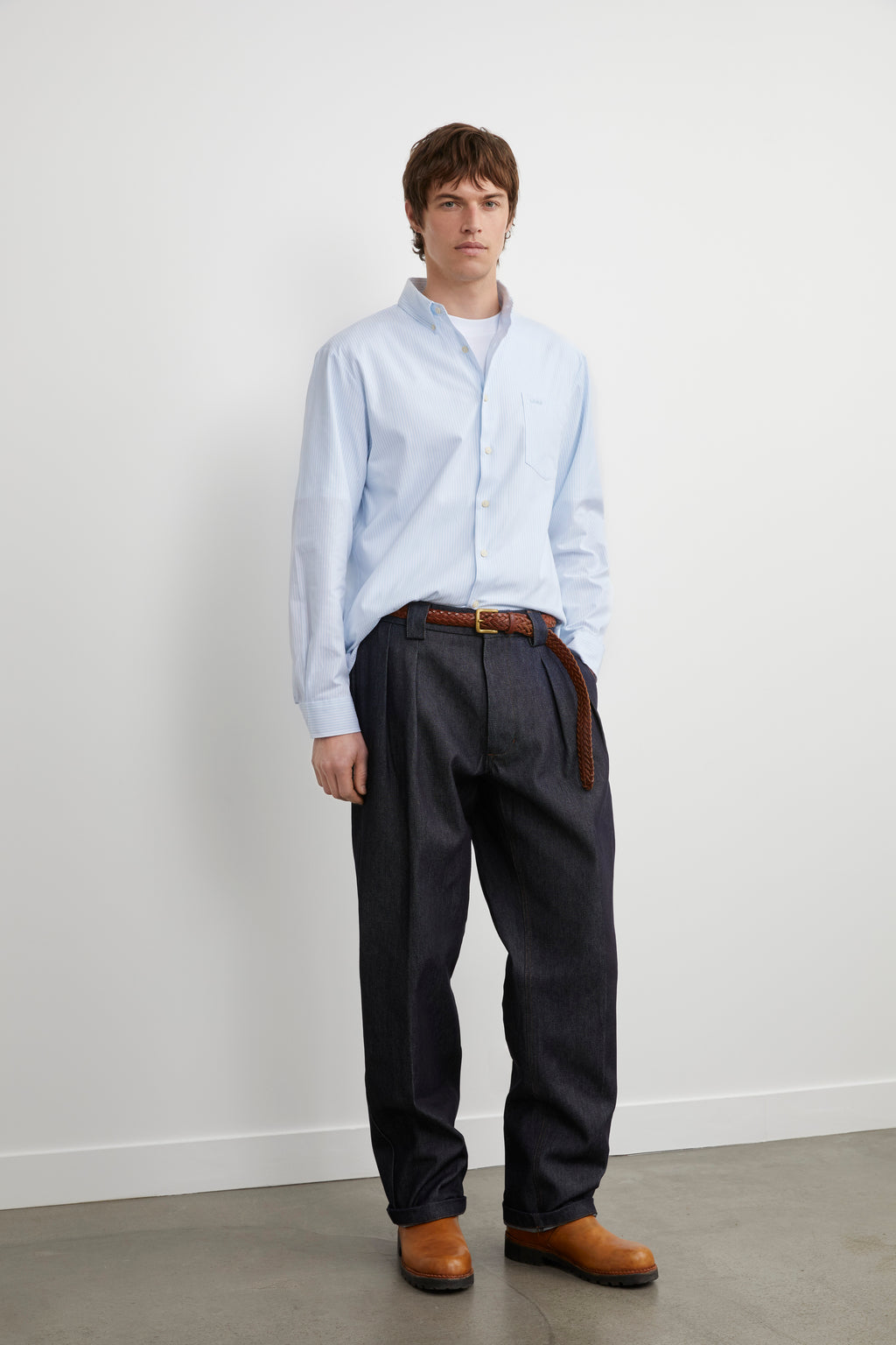 MARIN pleated denim pants