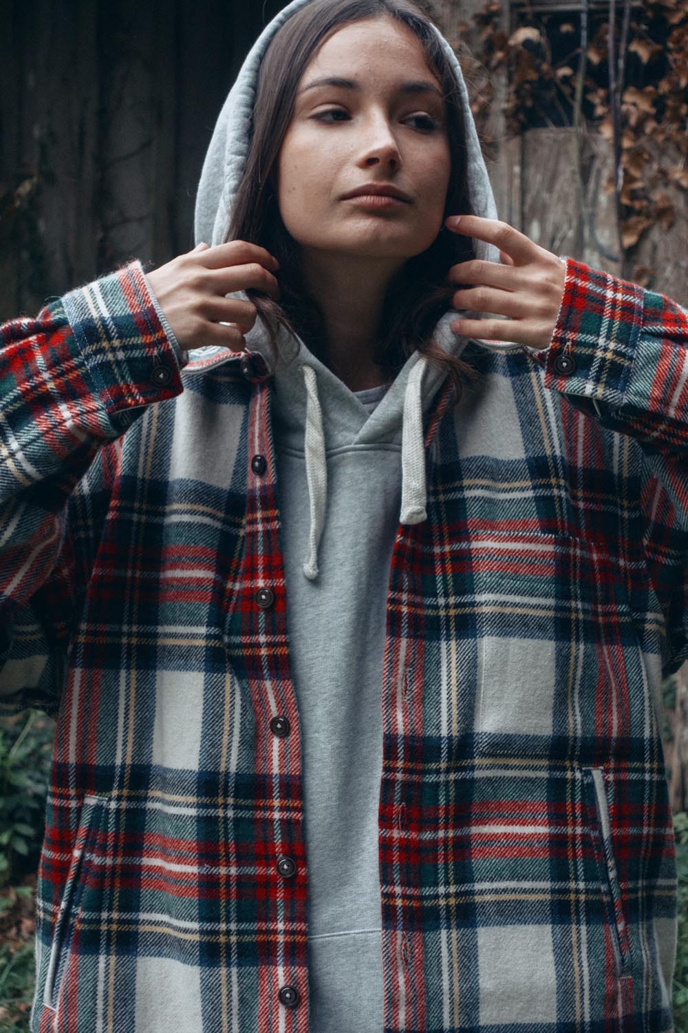 ÉPURE checked wool overshirt