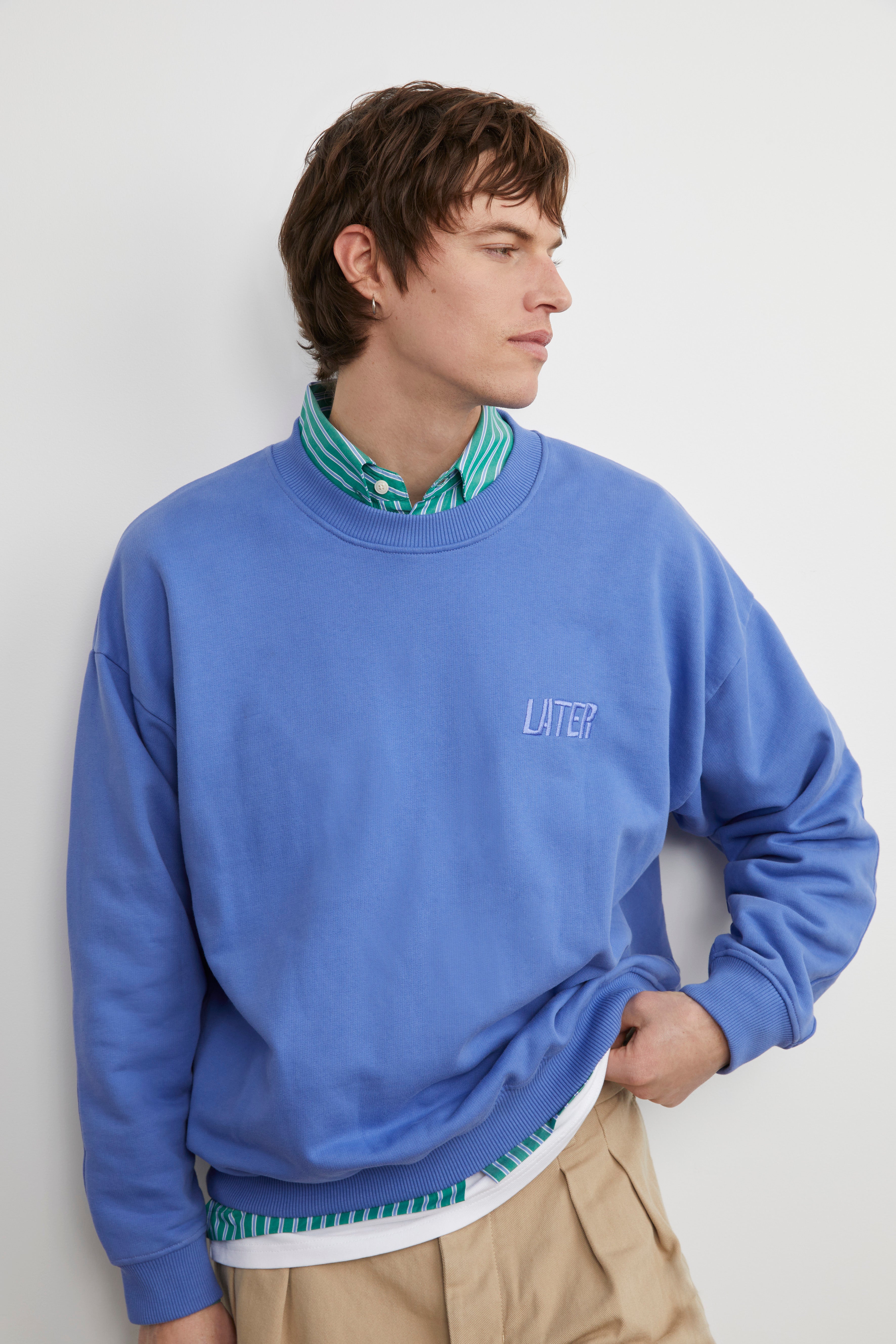 Round-neck sweatshirt in organic cotton