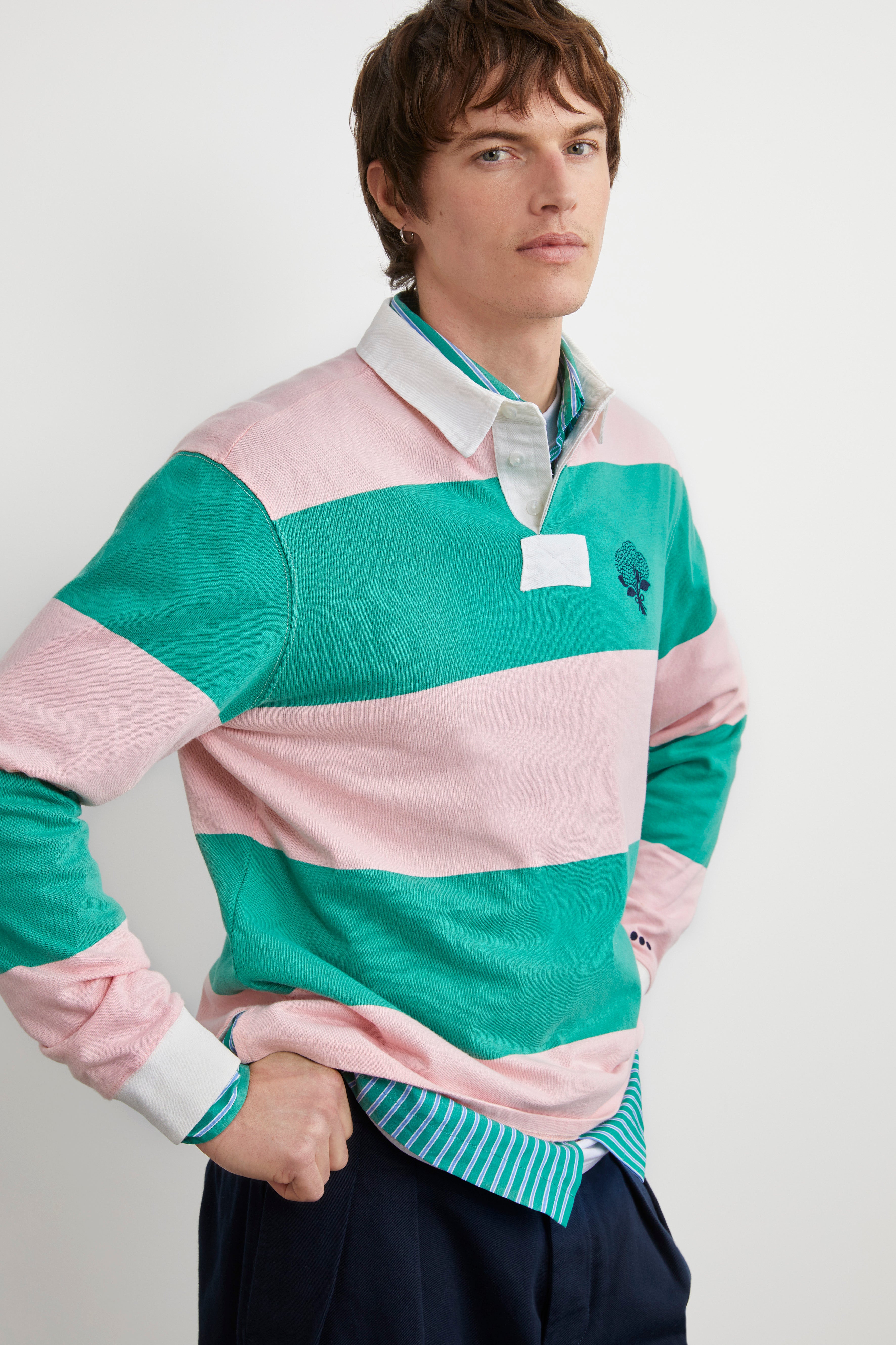 Striped Rugby Polo Shirt