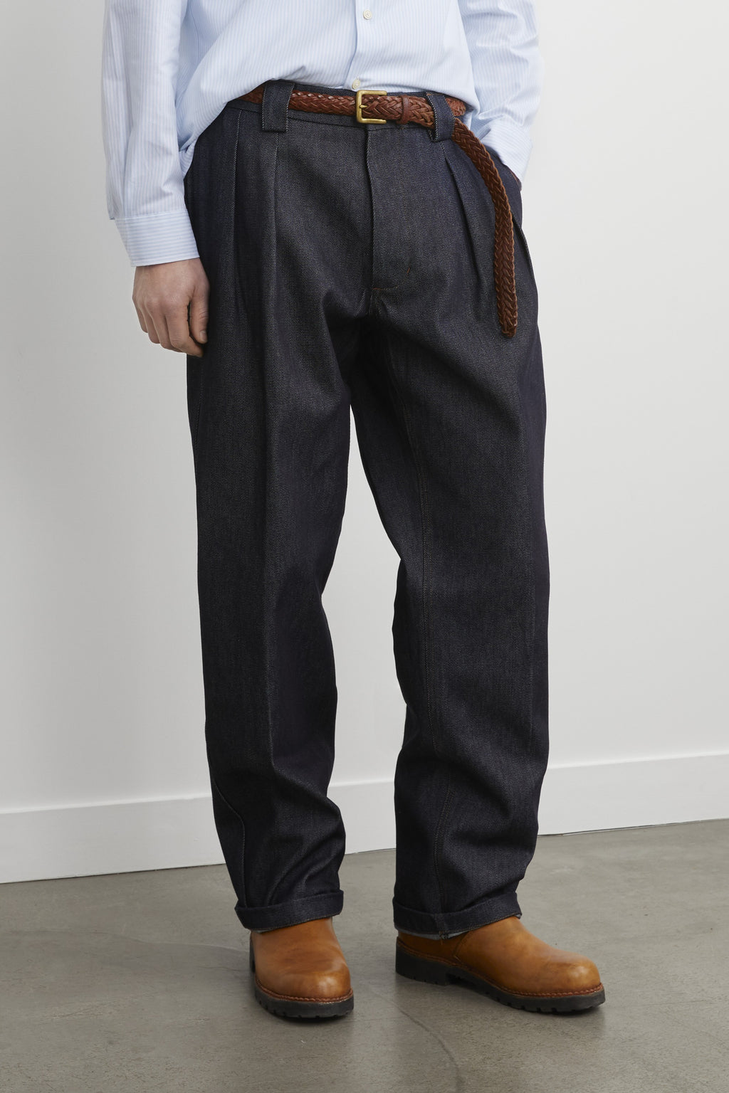 MARIN pleated denim pants