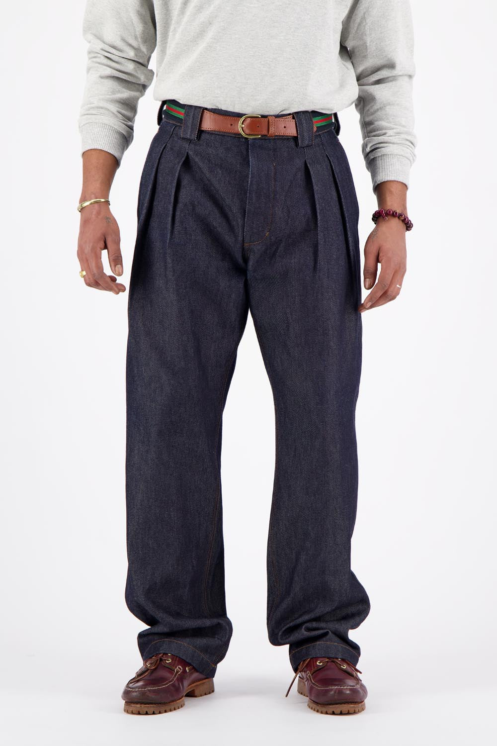 MARIN pleated denim pants