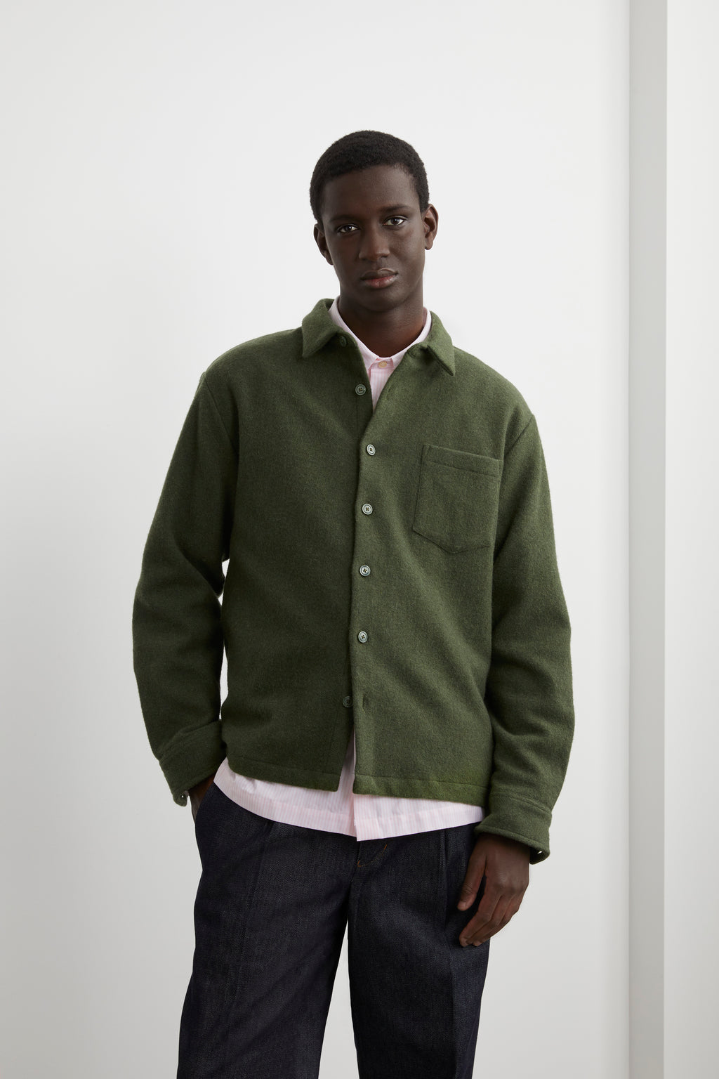 Surchemise en laine ÉPURE unie