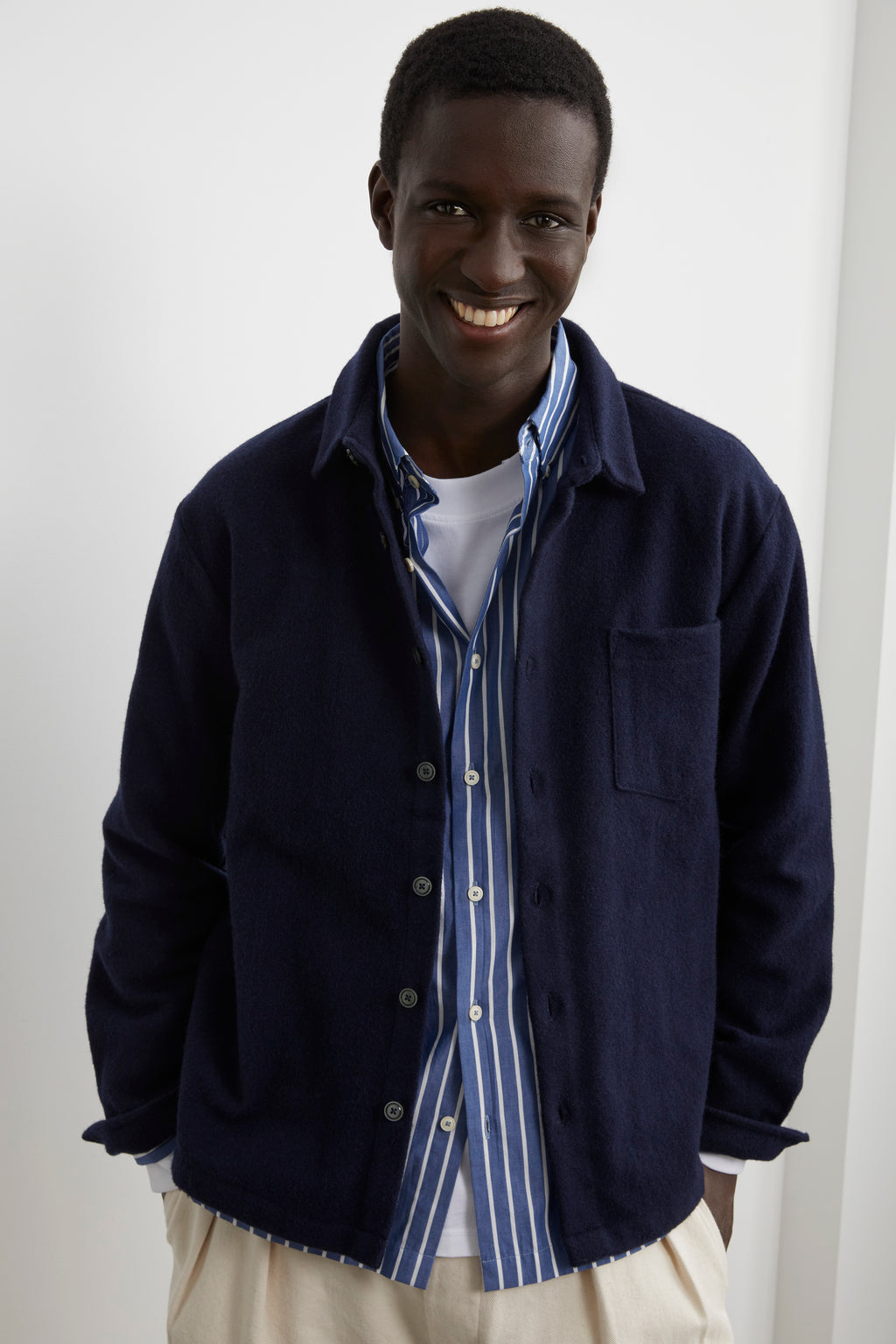 Surchemise en laine ÉPURE unie