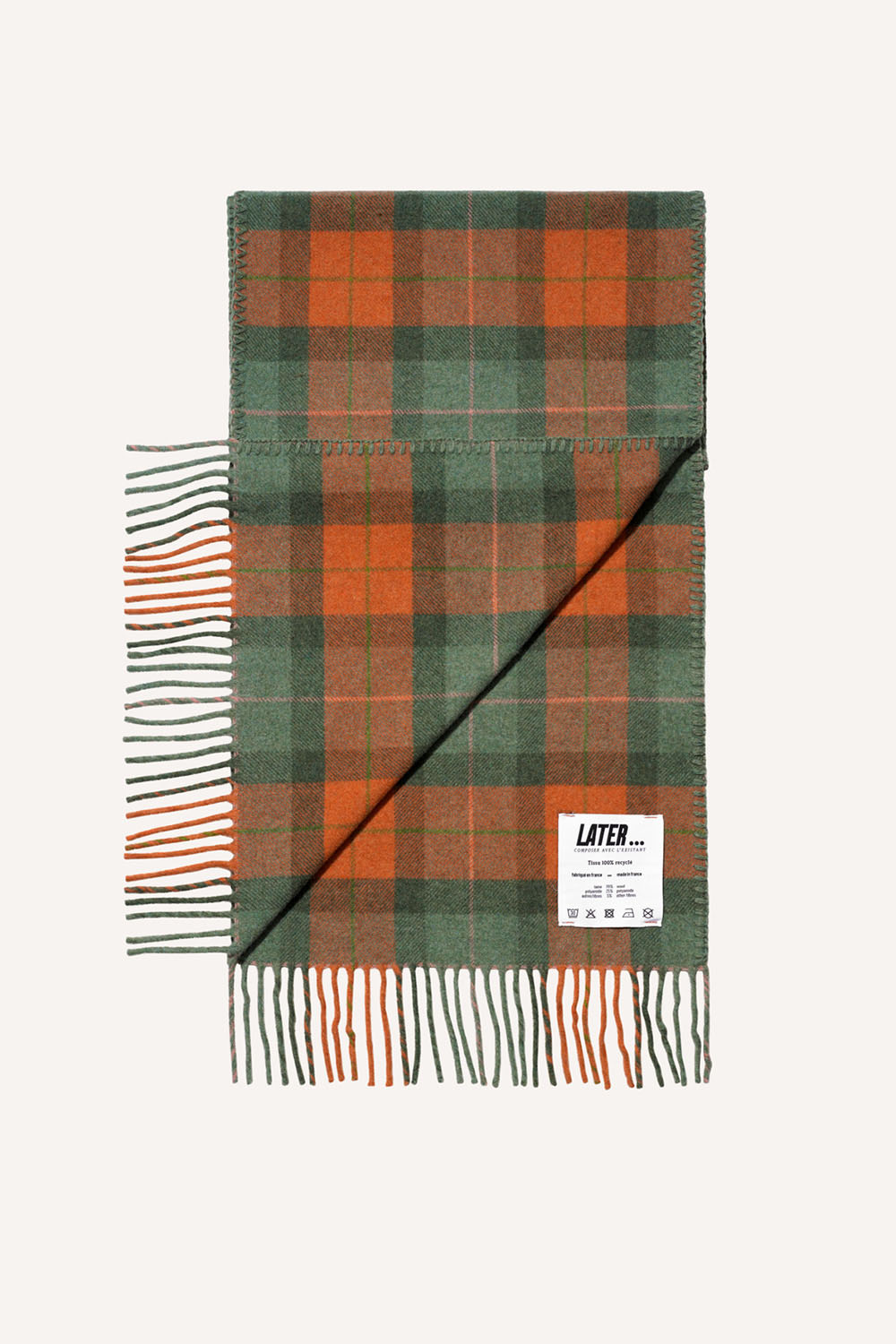echarpe-tartan-orange-vert-packshot
