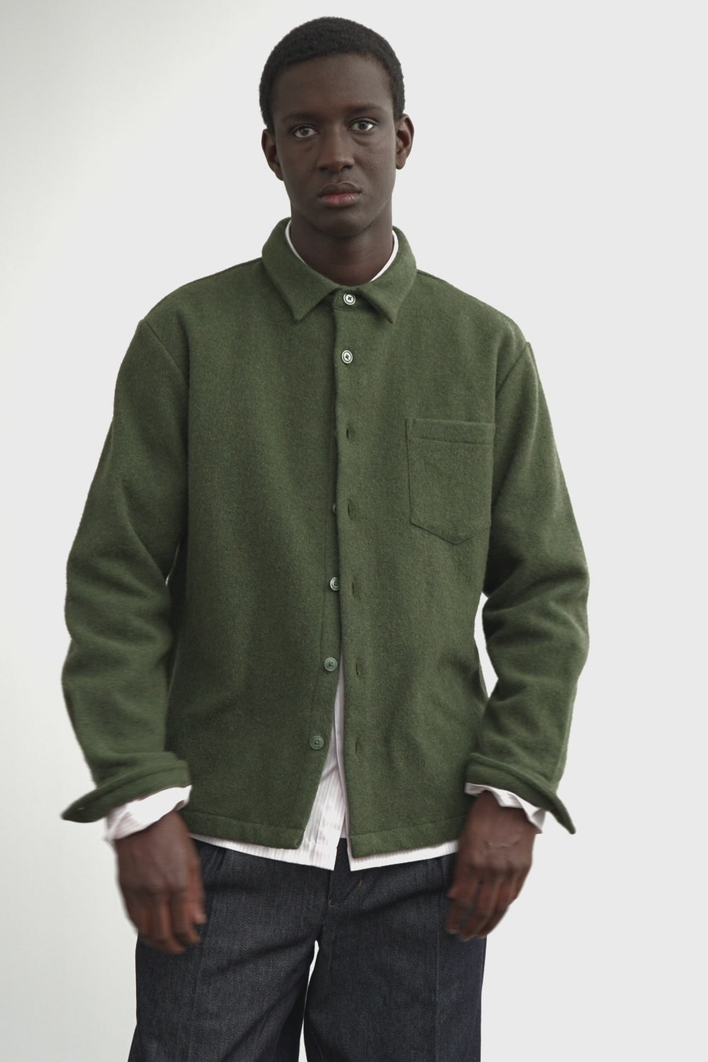 Surchemise en laine ÉPURE unie