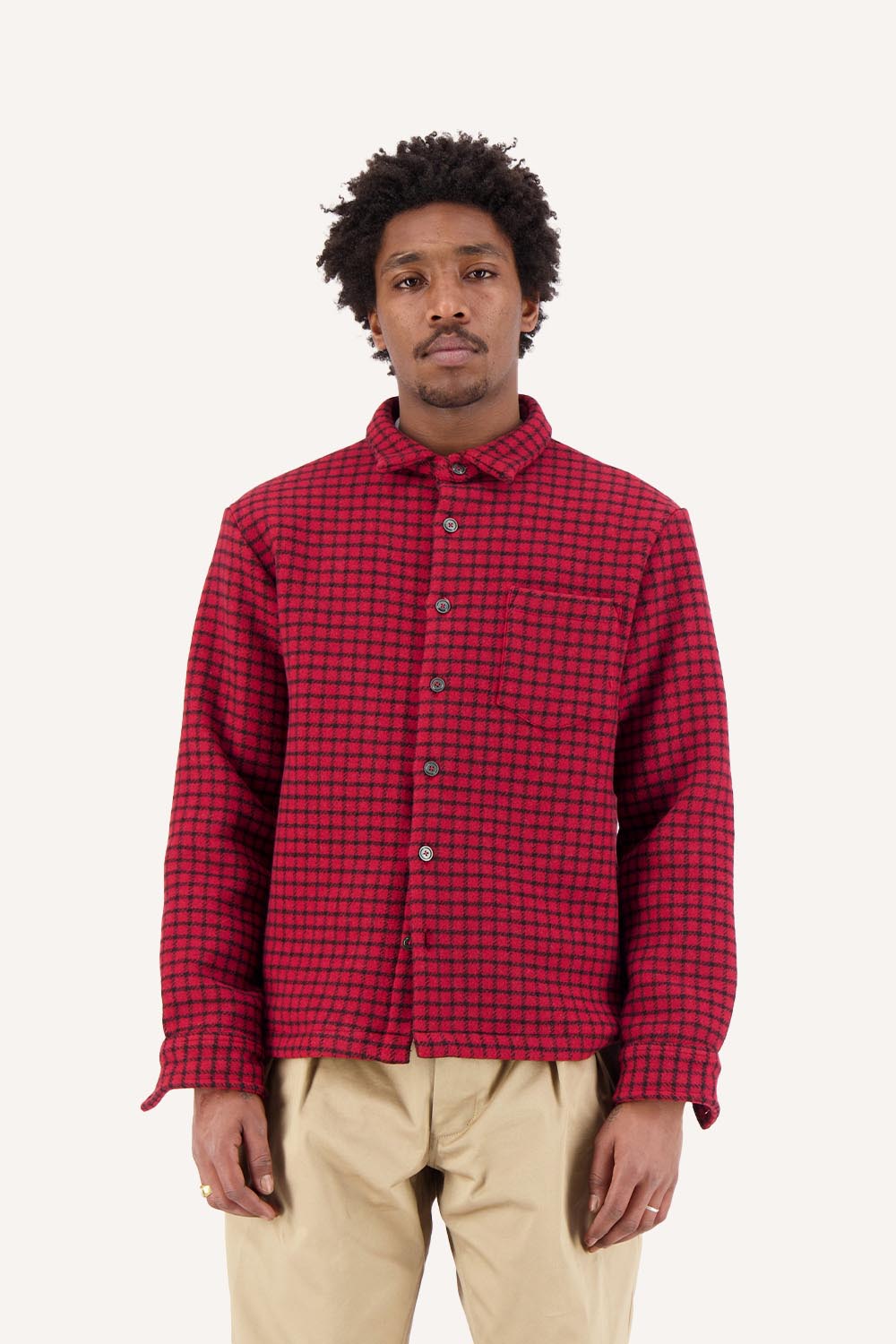 ÉPURE checked wool overshirt