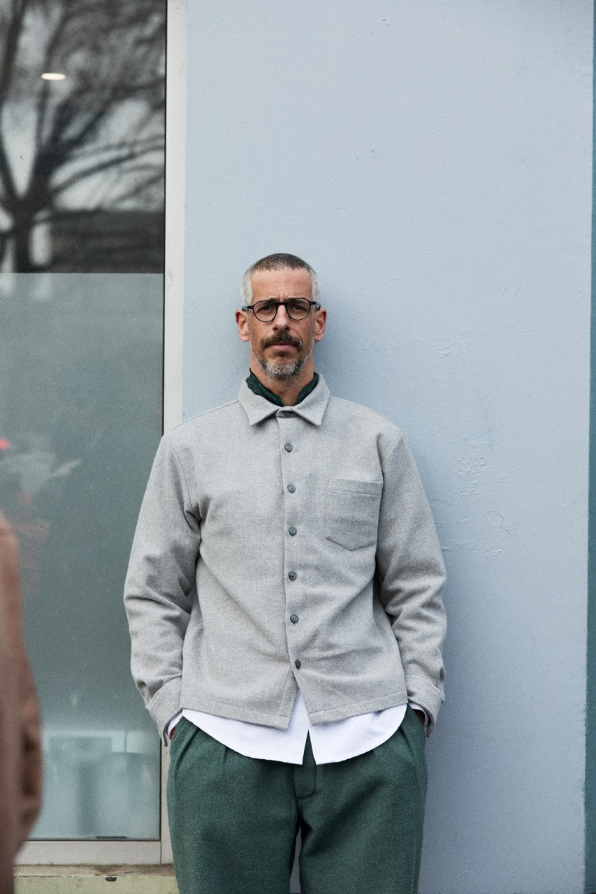 Surchemise en laine ÉPURE unie