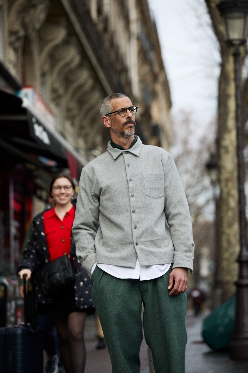 Surchemise en laine ÉPURE unie