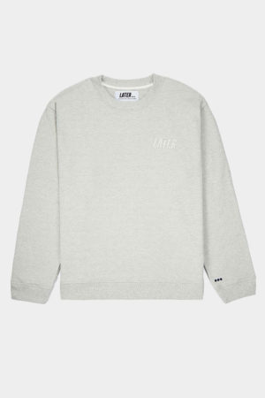 Sweat-shirt col rond rouge recyclée, homme