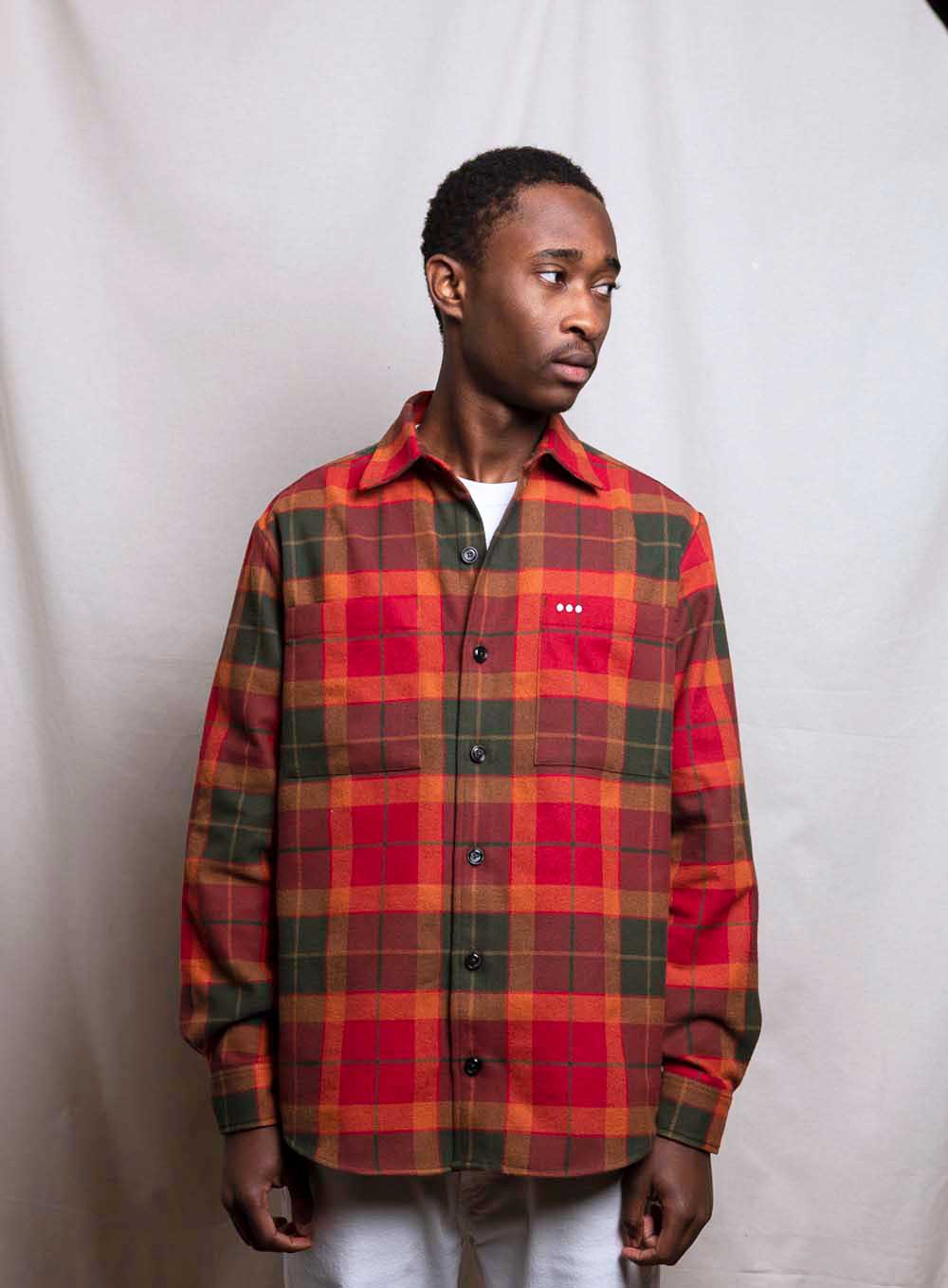 Sustainable flannel overshirt. Shop online - LATER...