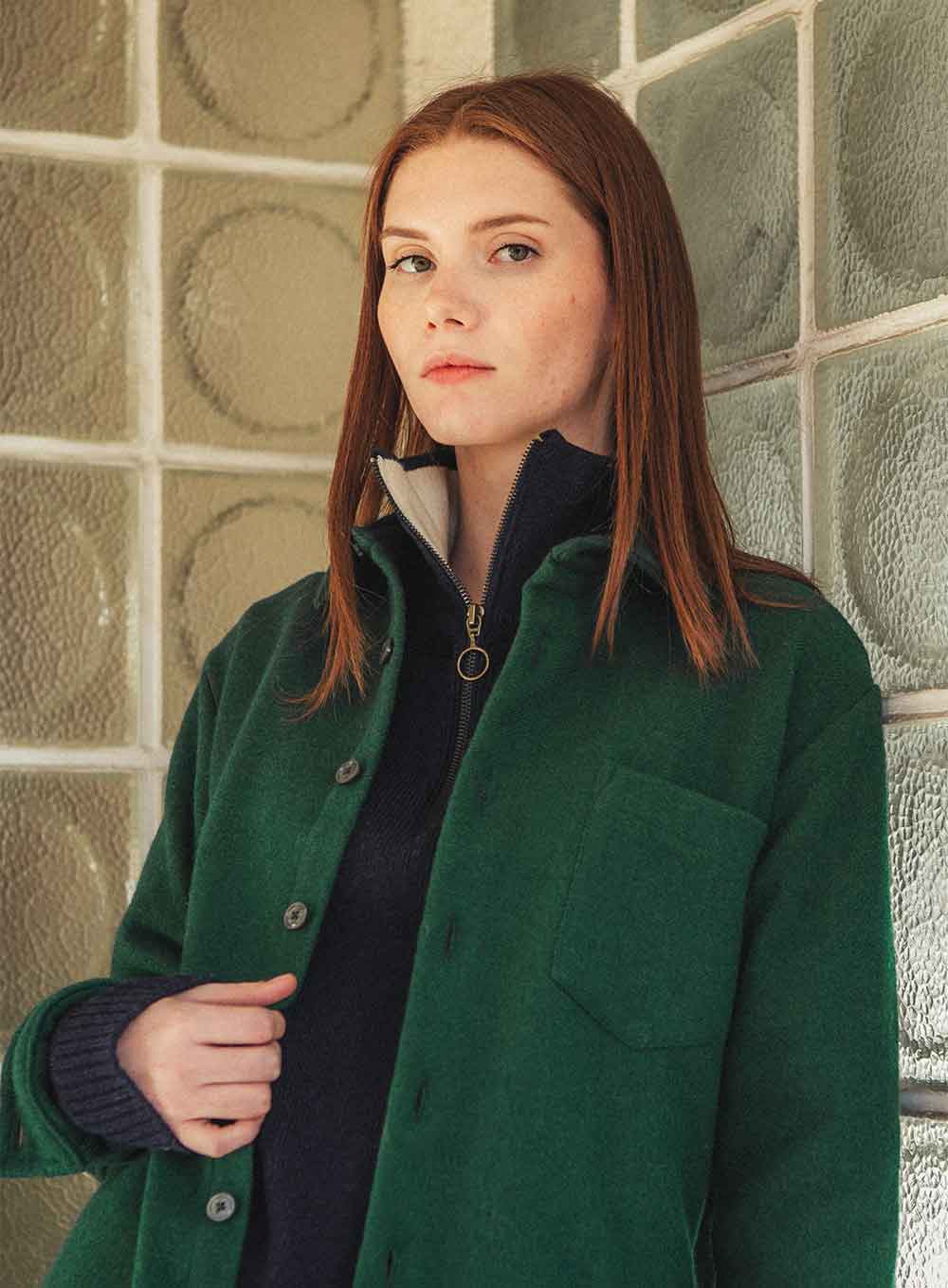 Surchemise en laine LATER... x L'Exception Paris vert femme