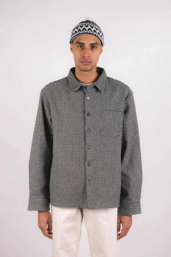 Surchemise homme, Épure en laine recyclée pied de poule