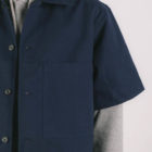 Surchemise manche courte homme, marine en coton recyclée