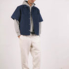 Surchemise manche courte homme, marine en coton recyclée