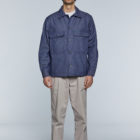 Blouson worker en jean de coton recyclé bleu homme