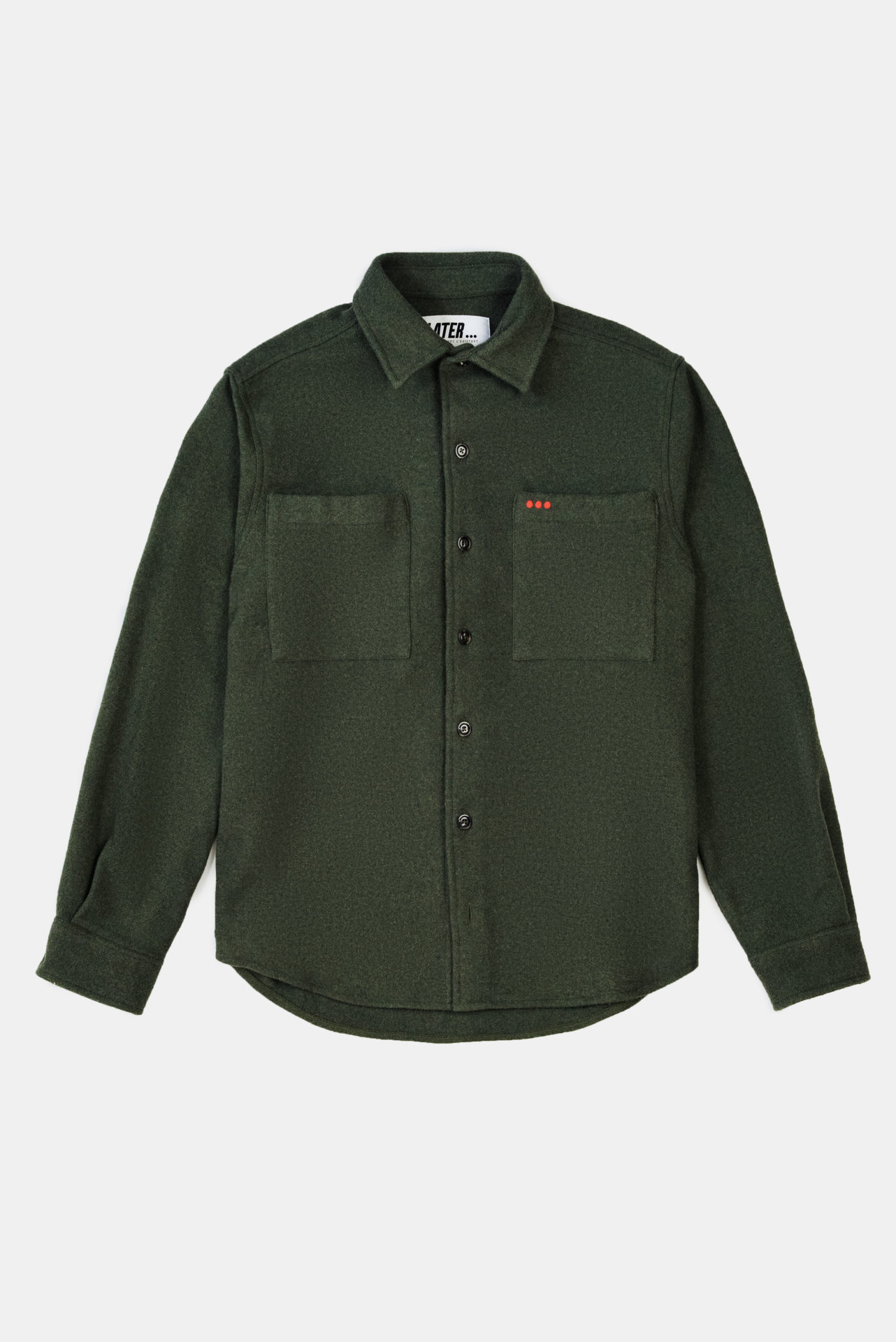 Surchemise Casual en laine kaki 100% recyclée
