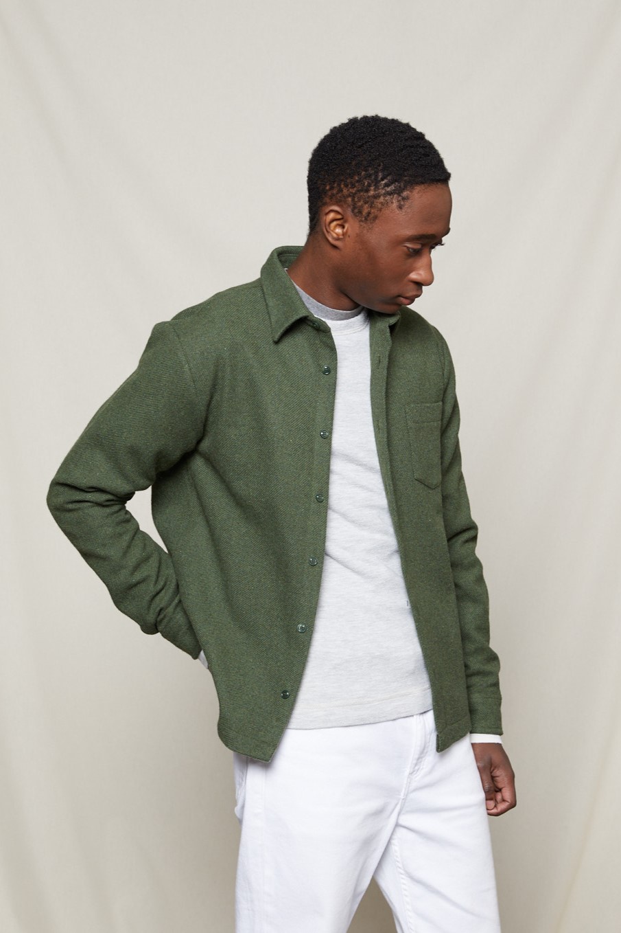 Surchemise en laine recyclée pour homme