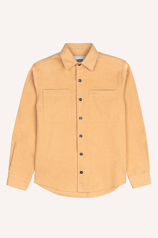 Surchemise en flanelle jaune, aplat, packshot