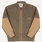 Blouson polaire marron avec zip, aplat, packshot