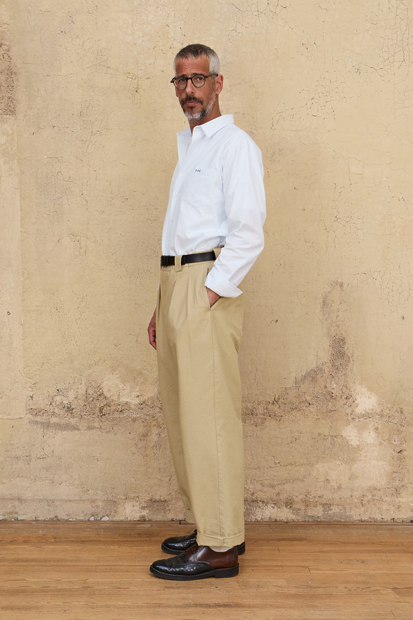 Pantalon à pinces beige