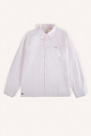 Chemise oxford à rayure rose et blanche aplat