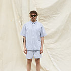 LOOSE-FITTING COTTON SHORTS IN BLUE STRIPES