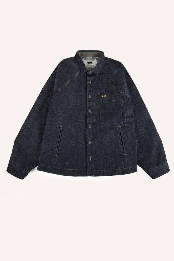 Dune oversized jacket in flat-finish denim