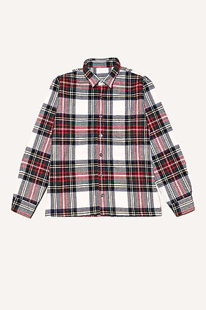 Surchemise épure tartan rouge et écru