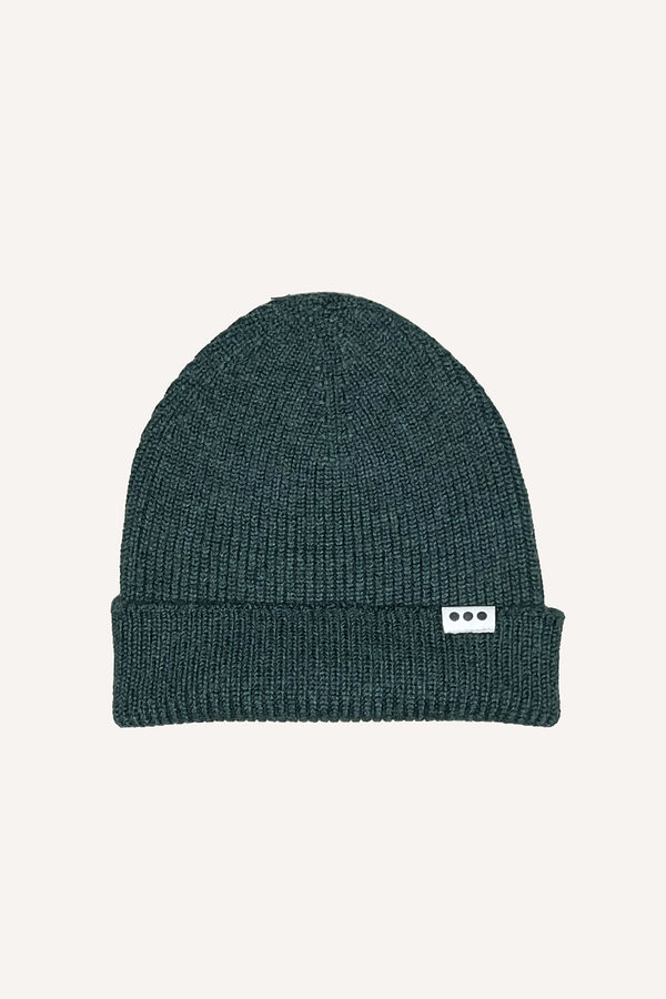 Forest green 100% merino wool beanie