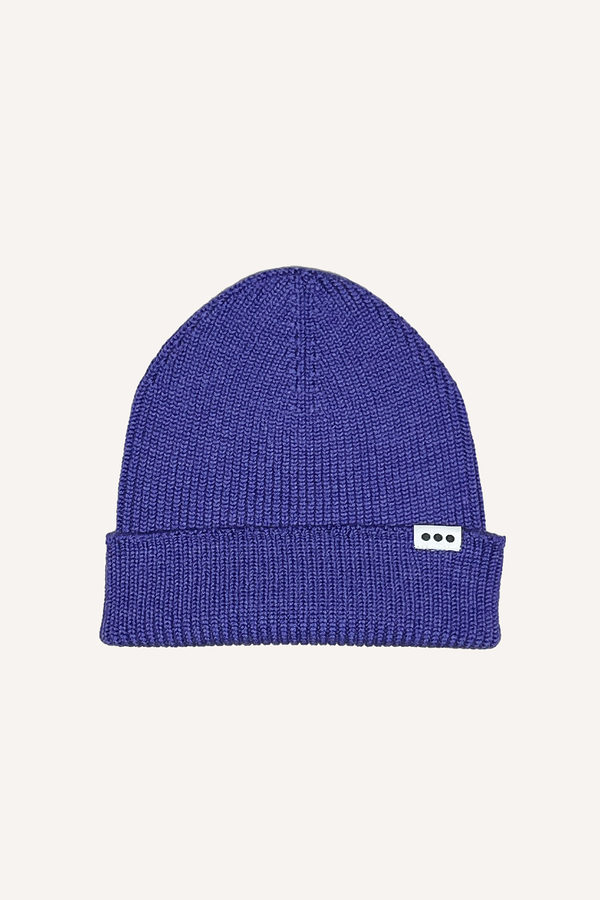 Bonnet 100 % laine mérinos violet